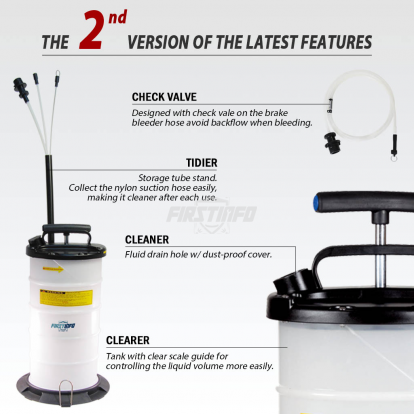 A1105H 9.5L Manual Oil & Fluid Extractor with Brake Bleeder Hose