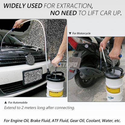 9.5L Manual Oil & Fluid Extractor with Brake Bleeder Hose