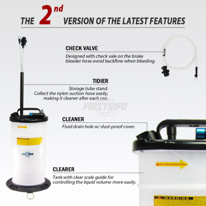 9.5L Pneumatic Oil & Fluid Extractor with Brake Bleeder Hose