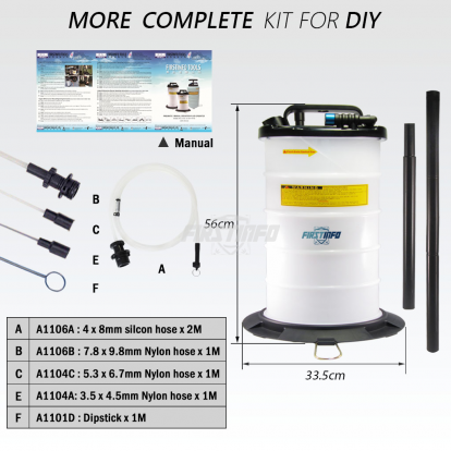 A1105P 9.5L Pneumatic Oil & Fluid Extractor with Brake Bleeder Hose