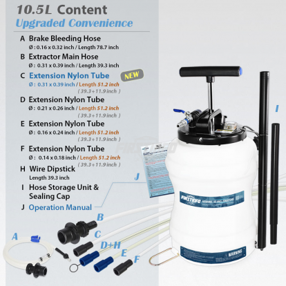 A1107 10.5L Pneumatic & Manual Fluid Extractor