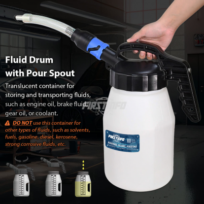 A1126B Fluid Drum with Pour Spout, 160mm Extension Tube, 5-Liter of Capacity