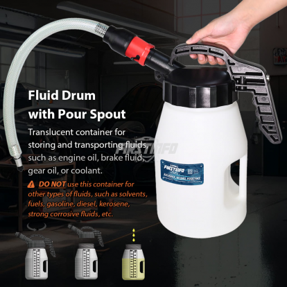 A1126R Fluid Drum with Pour Spout, 500mm Extension Tube, 5-Liter of Capacity
