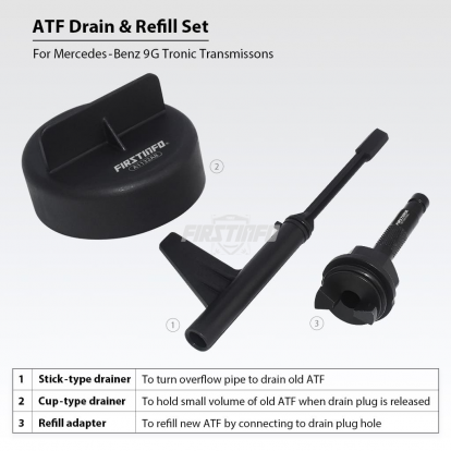 Transmission Fluid Filling Tool, 3 Pcs ATF Drainer And Refill Set For Mercedes-Benz 725.0 9-Speed Transmission