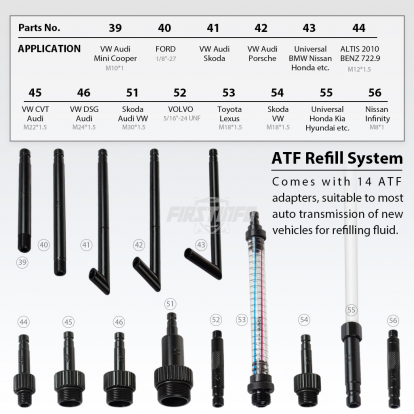 14 PCS ATF Adapters for FIRSTINFO A1132~A1136, A1138 ATF Dispenser