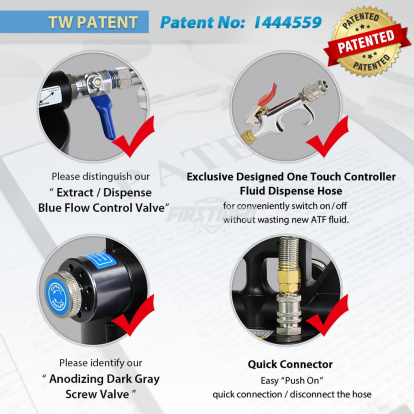 A1132N 6L Pneumatic ATF Dispenser w/ 14 PCS ATF Adapters