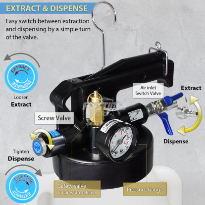 A1133N 8.5L Pneumatic ATF Dispenser w/ 14 PCS ATF Adapters