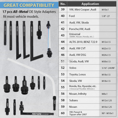 A1133P 8.5 L  ATF Refill System Dispenser Extractor with 17pcs ATF Filler Adapters