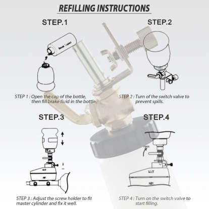 250c.c. Brake Fluid Refilling Bottle