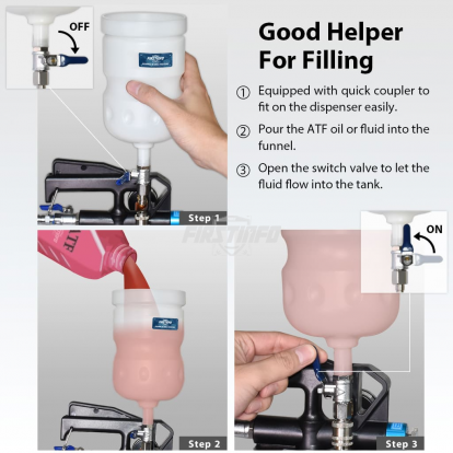 1L Manual ATF Funnel w/ Cover & Switch Valve For FIRSTINFO A1132~A1136, A1138 ATF Dispenser