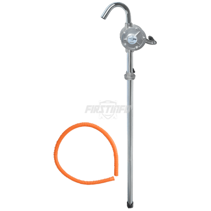 Aluminum Hand Operated Rotary Acting Drum Pump w/ plastic hose