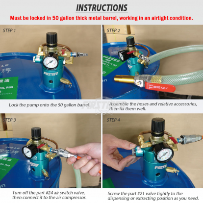 High Flow Pneumatic Oil & Liquid Extractor & Dispenser (for 50 Gallon Tank)