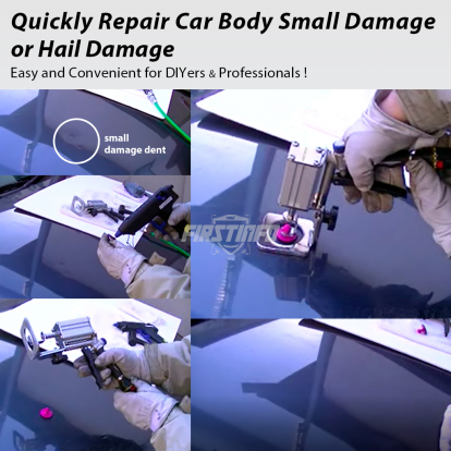 Air Small Hail Dent / Auto Body Damage Repair with 10 pcs Glue tabs Puller kit and Glue Sticks / Gun Kit