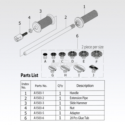 A1503 Manual Sliding Hammer Dent Puller