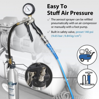 A1638Y5 Patented 620ml Thickened Aluminum Refillable Fluid Sprayer Can with 5 types nozzles