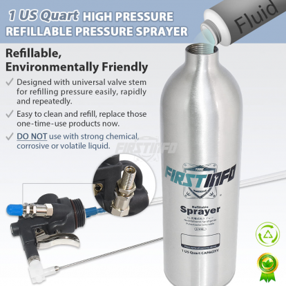 1L Thickened Aluminum Refillable Fluid Sprayer Can Maximum Pressure 140 psi