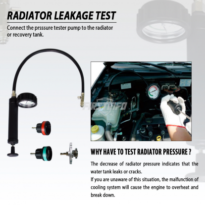 Cooling System Leakage Tester and Vacuum-Type Coolant Refilling Kit