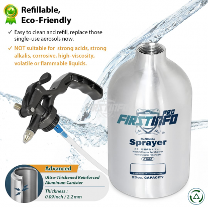 A1661 23oz Refillable Pressure Sprayer, 200 PSI Non-Aerosol Spray Can A1661 23oz Refillable Pressure Sprayer, 200 PSI Non-Aerosol Spray Can