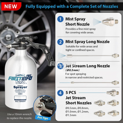 A1661K 23 oz Aluminum Refillable Non-Aerosol Spray Can, 200 PSI