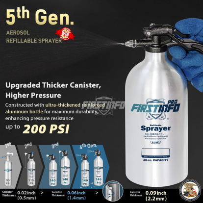 A1663Y4 30 oz Aluminum Refillable Non-Aerosol Spray Can, 200 PSI A1663Y4 30 oz Aluminum Refillable Non-Aerosol Spray Can, 200 PSI