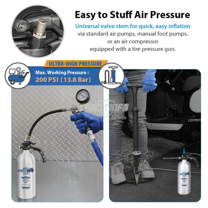 A1665 40 oz Aluminum Refillable Non-Aerosol Spray Can, 200 PSI A1665 40 oz Aluminum Refillable Non-Aerosol Spray Can, 200 PSI