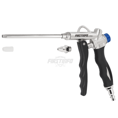 2-Way Air Blow Gun with Adjustable Air Flow and Extended Nozzle & Extra Shortest Nozzle