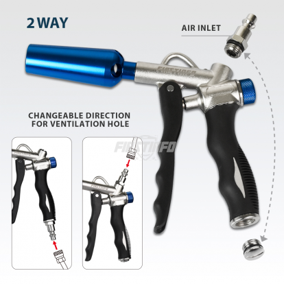 Two Way Air Duster Blow Gun with Adjustable Air Flow and Higher Flow Nozzle