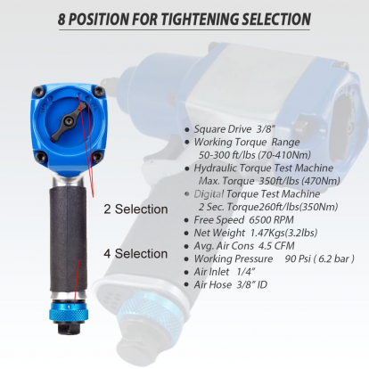 3/8" Heavy Duty Dr. Pneumatic Impact Wrench