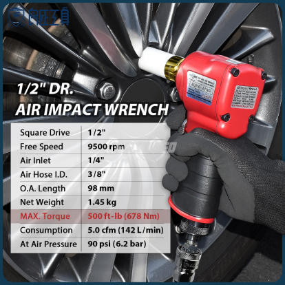 4分雙錘氣動扳手(最大扭力500ft-lbs/678Nm)