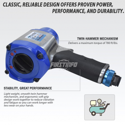 3/4" Heavy Duty Dr. Pneumatic Impact Wrench