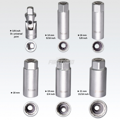 8 pcs 3/8" Torque Limited Rachet & Spark Plug Socket Set