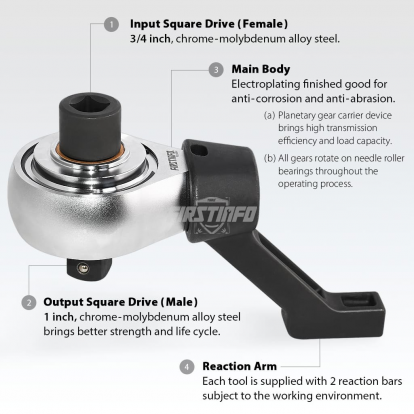 2700N.m. Manual Torque Multiplier Wrench Ratio 5:1