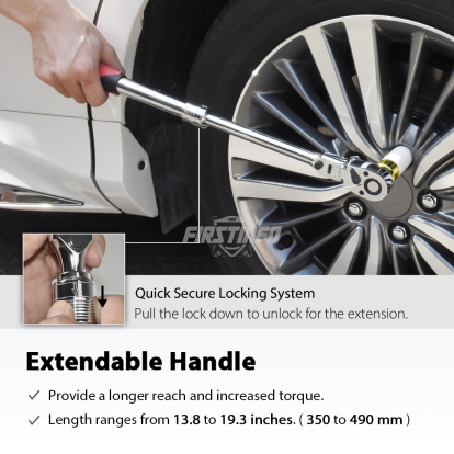 1/2" Dr. 72T Locking Flexible Extendable Ratchet Wrench Handle