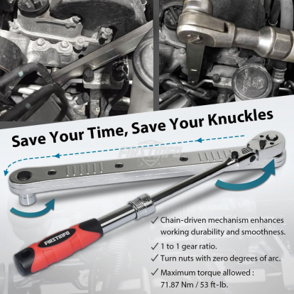 F32291C Ratchet Extension Drive Bar and Low Profile Socket Set