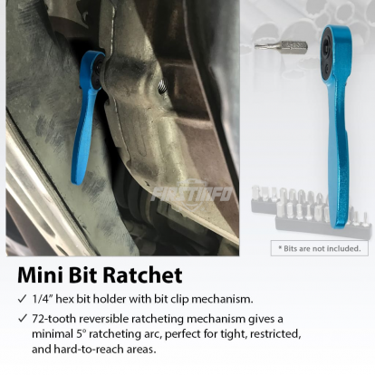 Mini 1/4” Hex Bit Ratchet Wrench- 72 Tooth, Low Profile, Light Weight, Aluminum