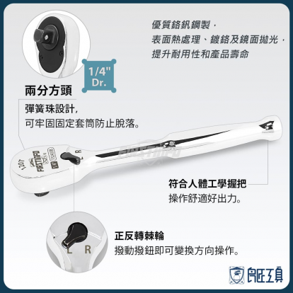 2分 防鏽封閉式棘輪扳手