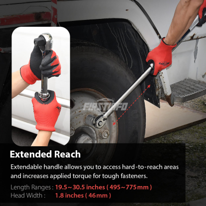 3/4" Drive Narrow Head Extendable Ratchet Wrench