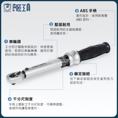 2分可調扭力扳手組 預制式板手 雙向快脫扳手 1-25NM 附套筒起子頭 適用自行車 腳踏車維修