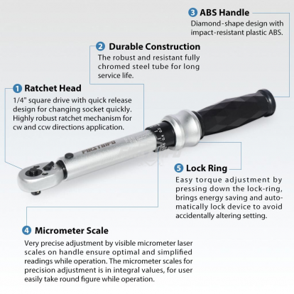 F326403B 1/4" Drive Adjustable Torque Wrench Set