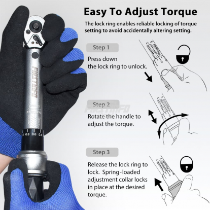 F326403B 1/4" Drive Adjustable Torque Wrench Set