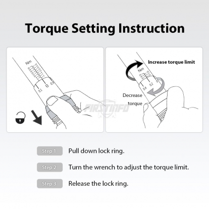 F326502B 1/4" Adjustable Torque Wrench 4~20 Nm / 39.8~172.6 IN-LB