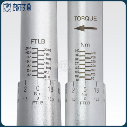 4分可調扭力扳手 60~340 Nm (Nm / Ft 雙刻度)