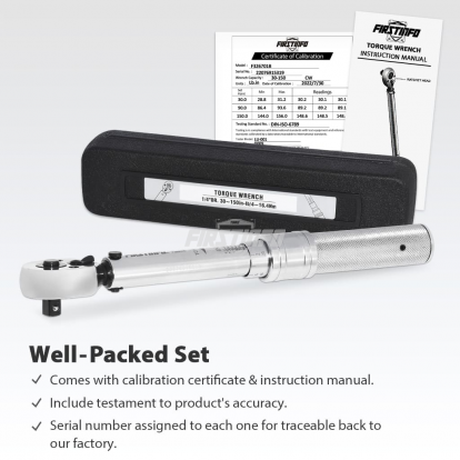 F326701B 1/4" Dr. Adjustable Torque Wrench 30-150in-lbs/4-16.4Nm