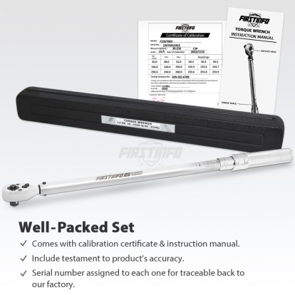 F326706D 1/2" Dr. Adjustable Torque Wrench 30-250ft-lbs/48-332Nm