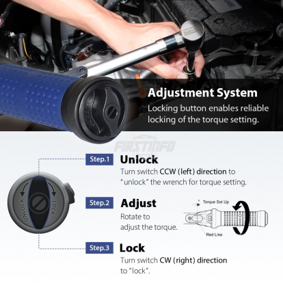 3/8 inch Drive Free Turn NOT Click Type Precision Certified Adjustable Slipping Type Torque Wrench 10-60 Nm / 8-44 Ft-lbs with Dual Scale