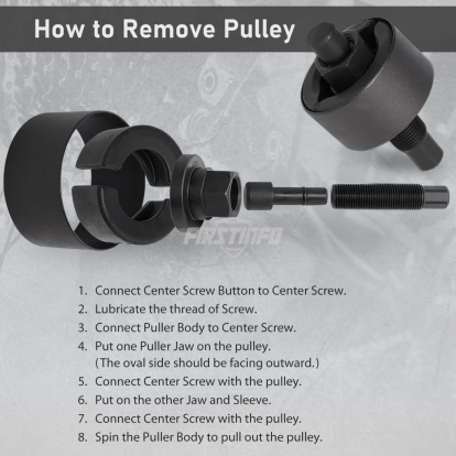 Power Steering Pulley Puller Installer Kit for Water Pump, Vacuum Pump Pulleys Installation Remover