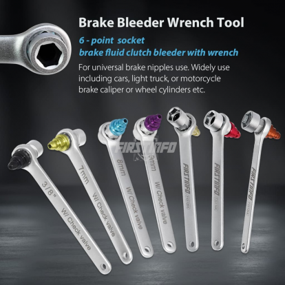 7~12 mm,3/8" Brake Bleeder Socket Wrench with Check Valve 7 pcs Kit