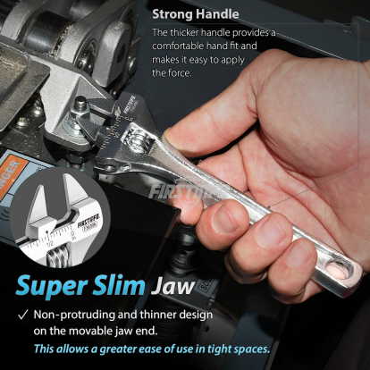 6" Adjustable Wrench 0.94 inch (23.9mm) Jaw Capacity, Chrome Vanadium