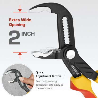 VDE Insulated Water Pump Plier 1000 Volt Push Button Type, 10 inches