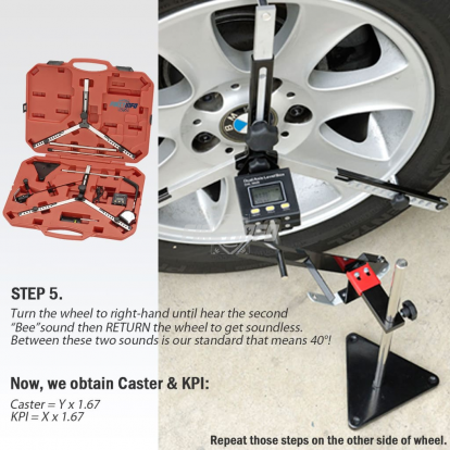 Portable Tires / Wheel Alignment Angle Sensing Tool w/ Digital Protractor